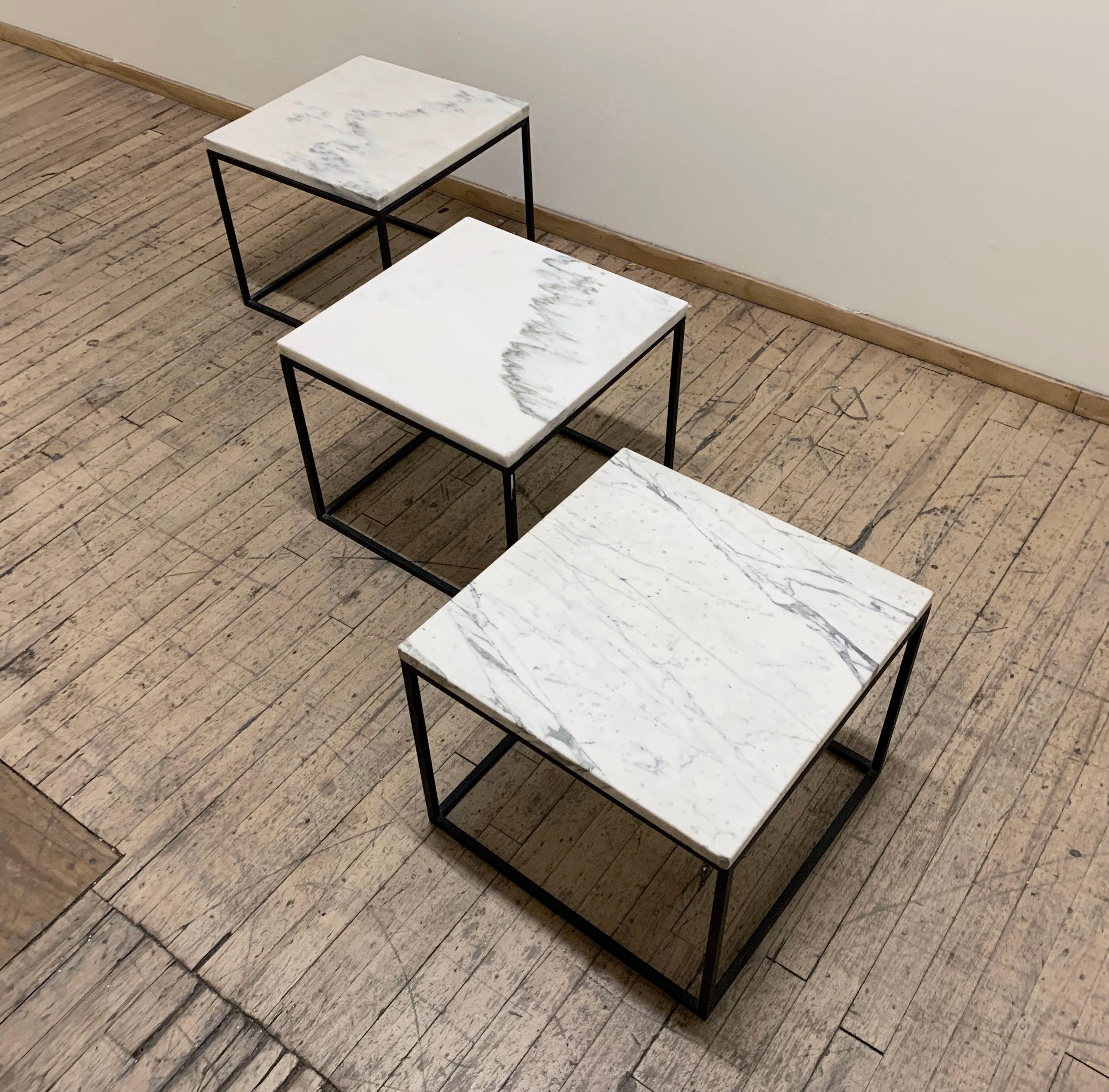 Mid-Century Modern Vintage Mid Century Designer Open Frame Marble Tables For Sale