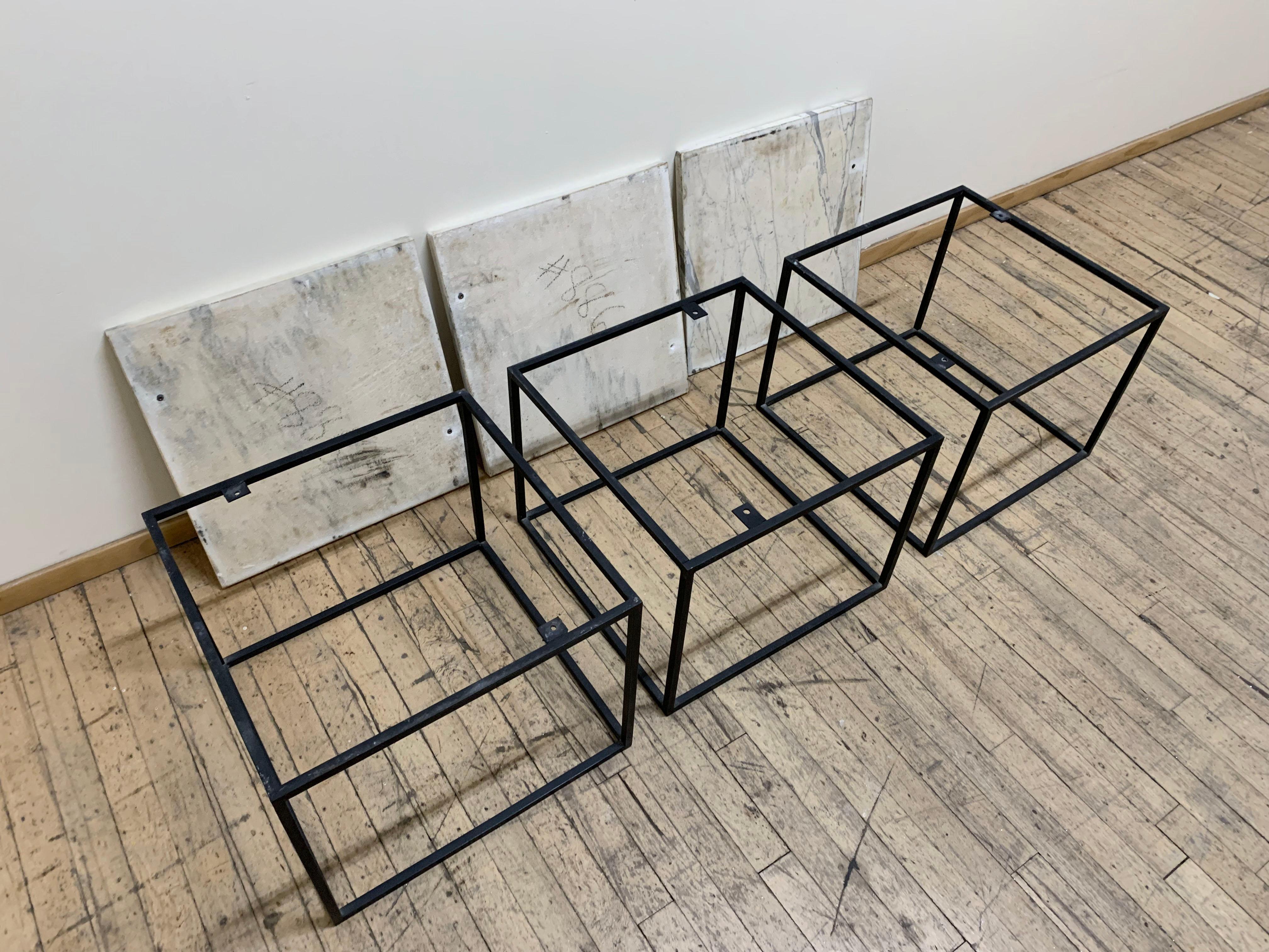 20th Century Vintage Mid Century Designer Open Frame Marble Tables For Sale