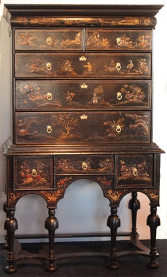 Period William and Mary Highboy, Japanned