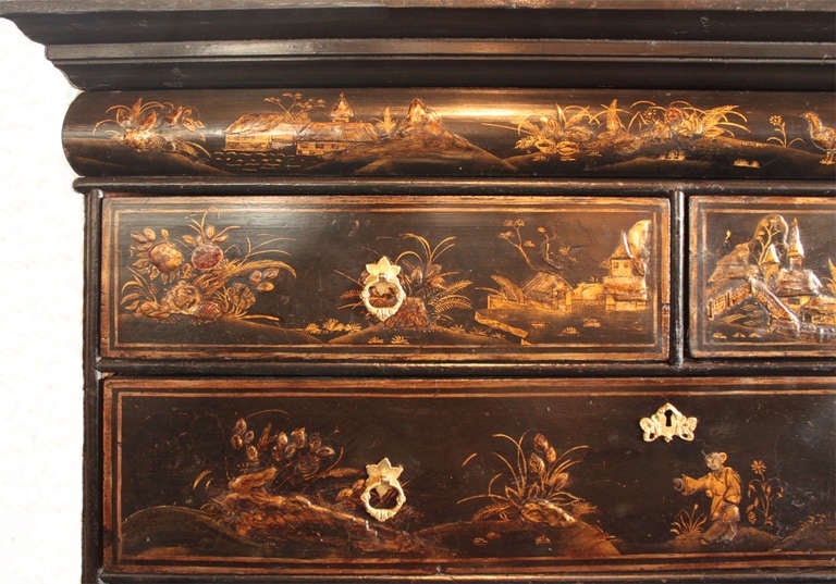 Period William and Mary Highboy, Japanned In Good Condition In Dallas, TX