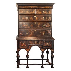 Period William and Mary Highboy, Japanned