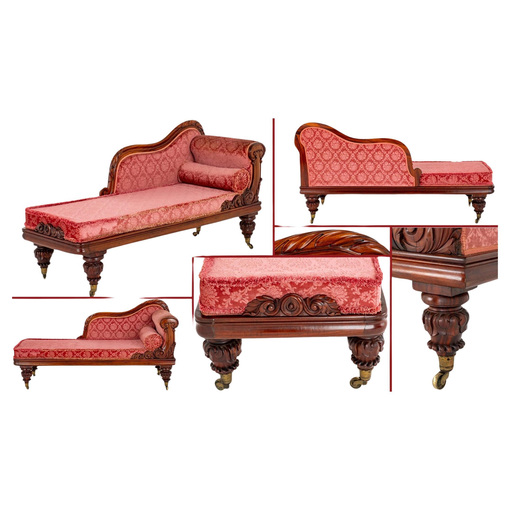 Period William IV Chaise Longue Chair Day Bed For Sale