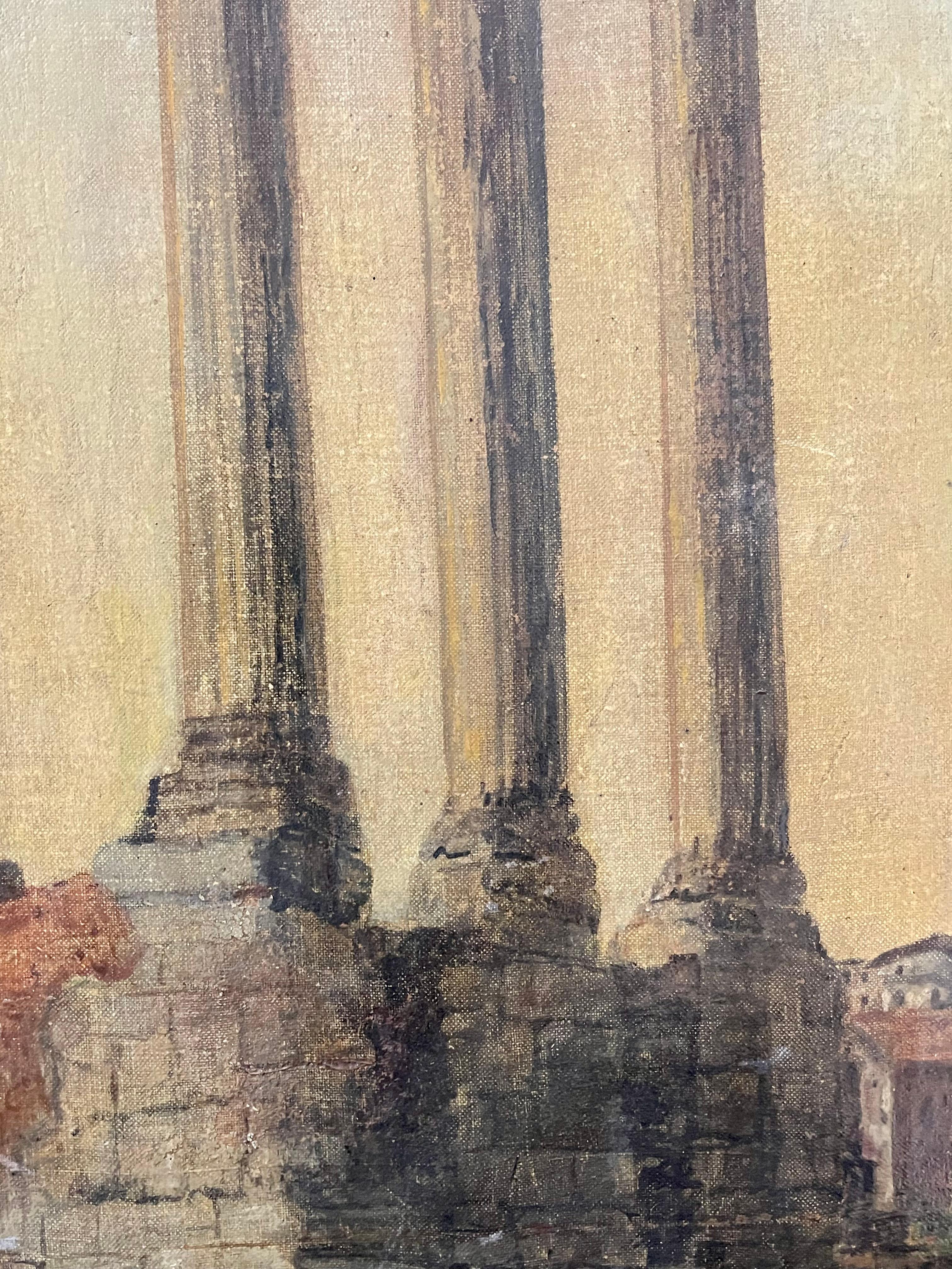 Pintura italiana firmada Perioid Grand Tour Style en Bueno estado para la venta en Roma, IT