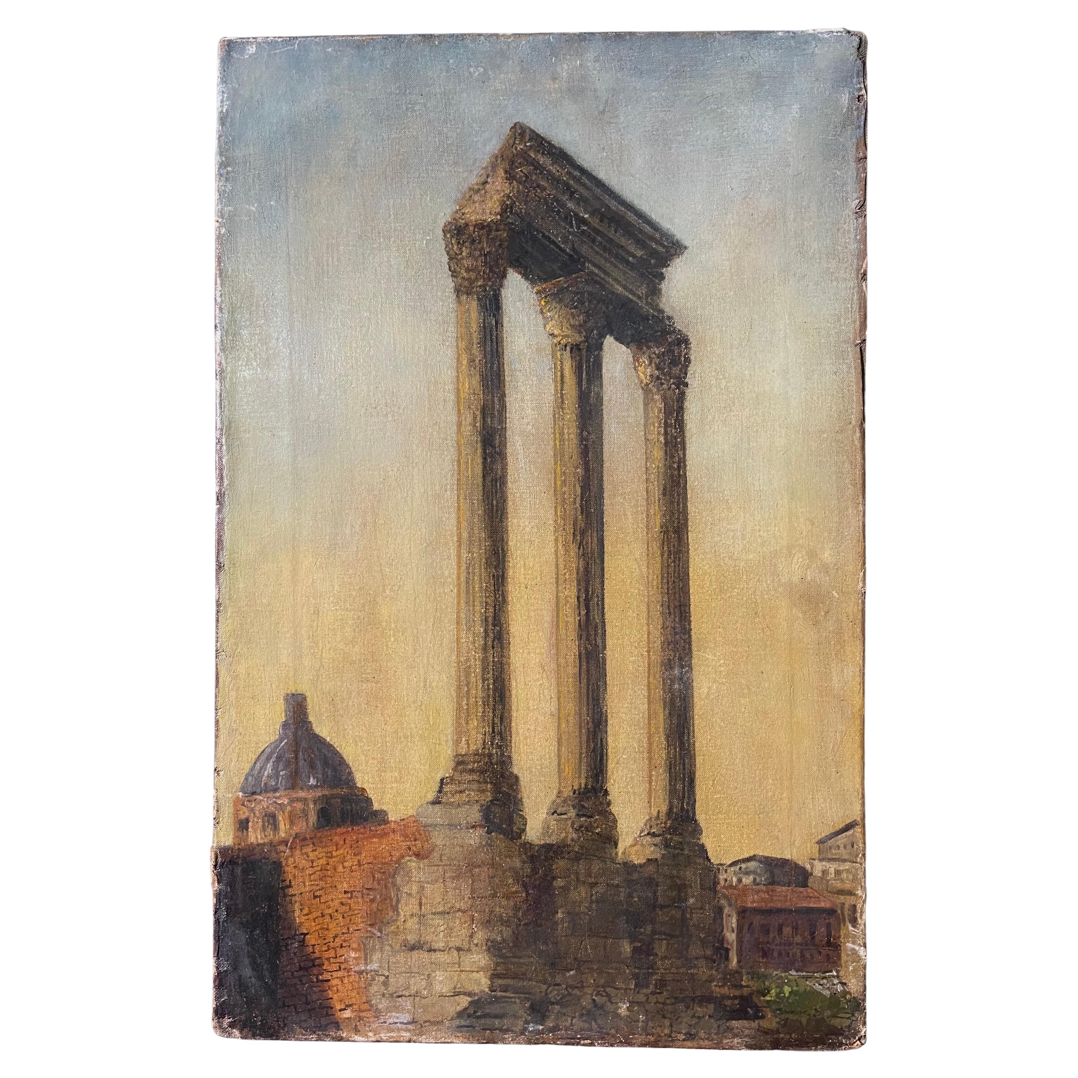 Peinture italienne période de style Grand Tour signée
