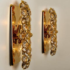 Applique in cristallo con finitura dorata di Peris Andreu, Spagna, 1960