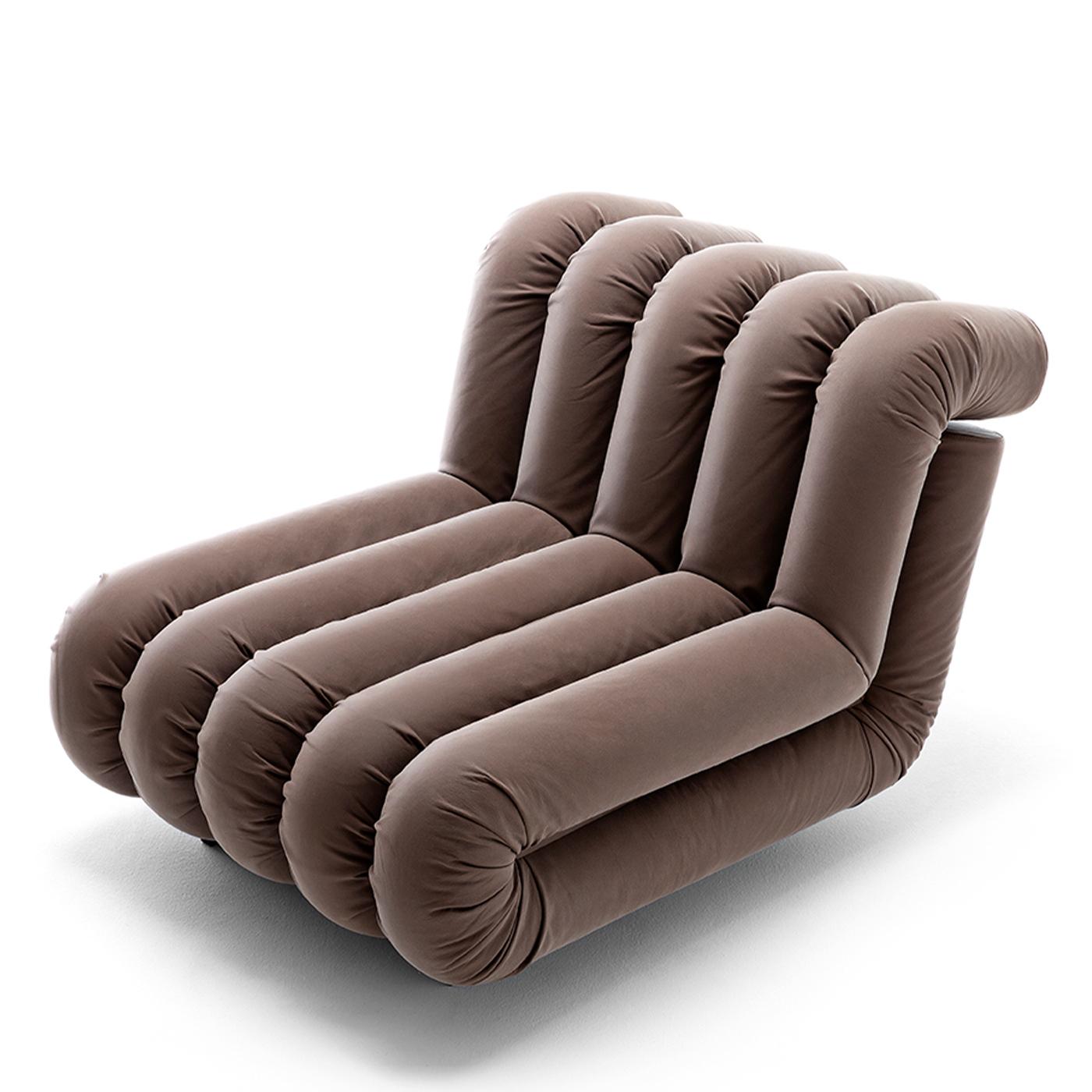 Periscopio Loungesessel aus geriffeltem grauem Nubuck-Leder von Studiopepe (Textil) im Angebot