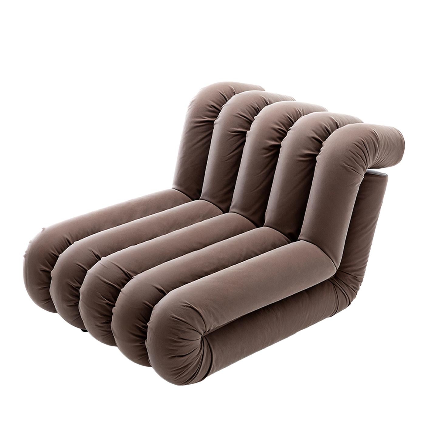 Periscopio Loungesessel aus geriffeltem grauem Nubuck-Leder von Studiopepe im Angebot 1