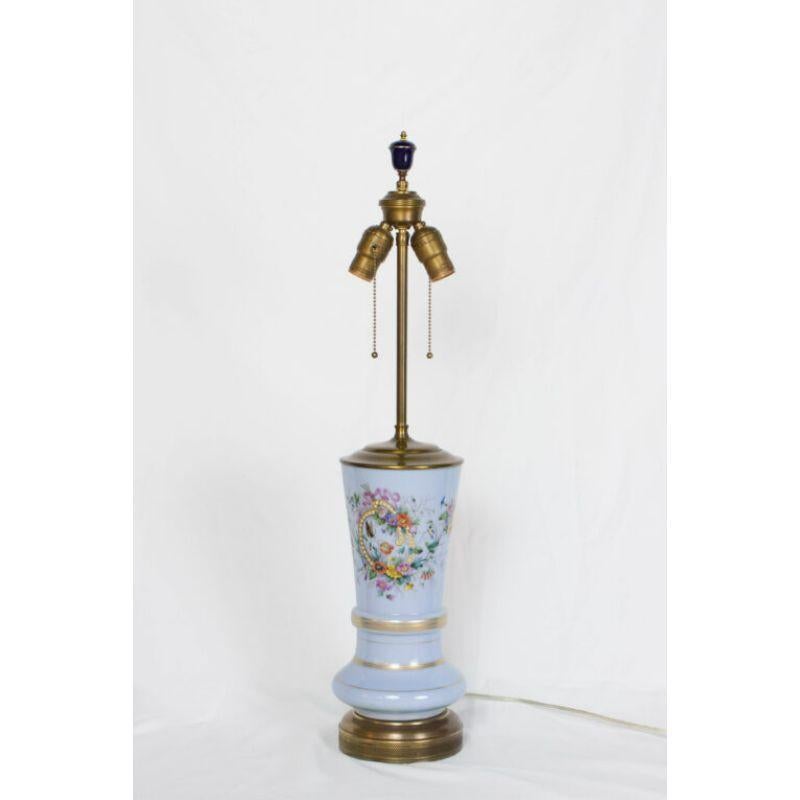 Victorian Periwinkle Bristol Table Lamp For Sale
