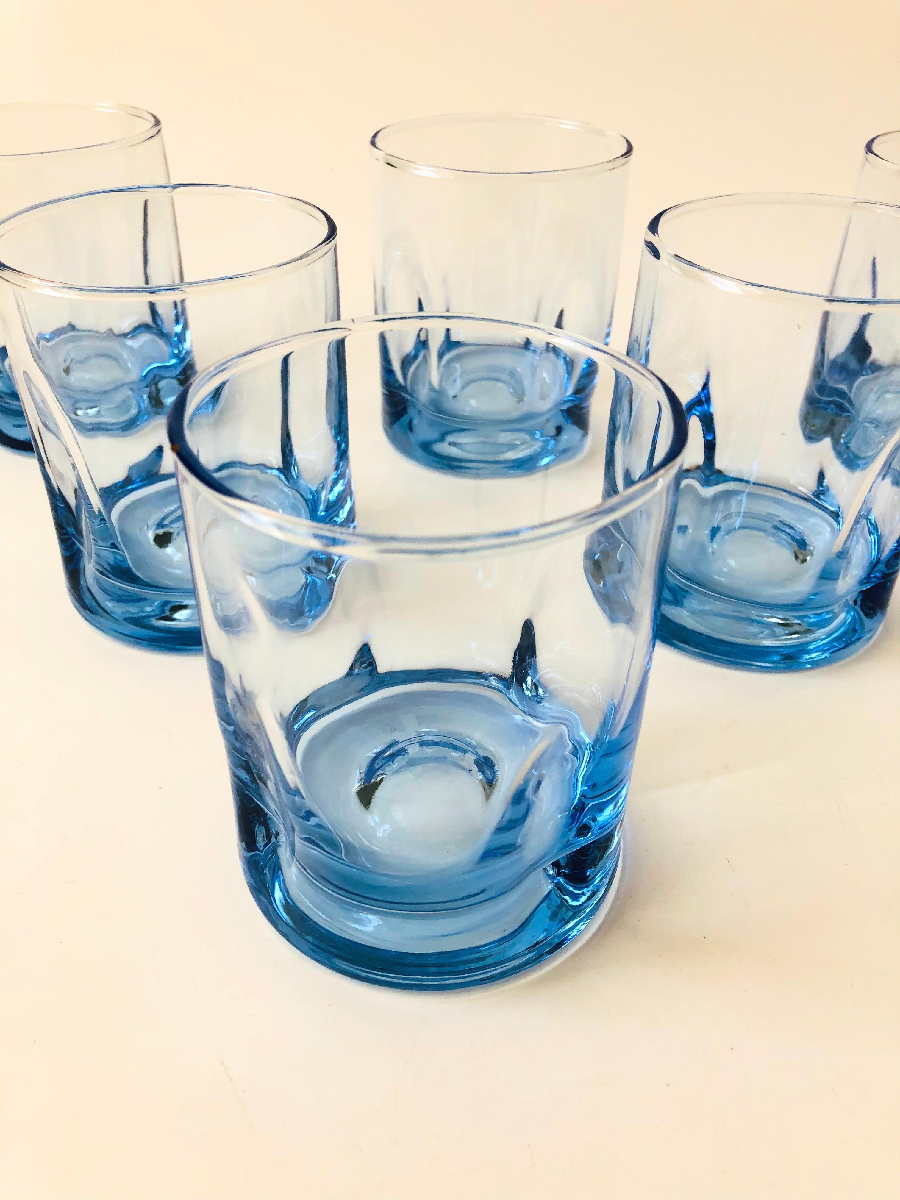 Periwinkle Lowball Tumblers, Set of 6 In Good Condition In Vallejo, CA
