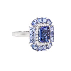 Sunita Nahata Periwinkle Tanzanite & Diamond Ring in 18 Karat White Gold
