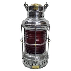 Perkins Marine Ship Lantern with Ruby Red Fresnel Lens