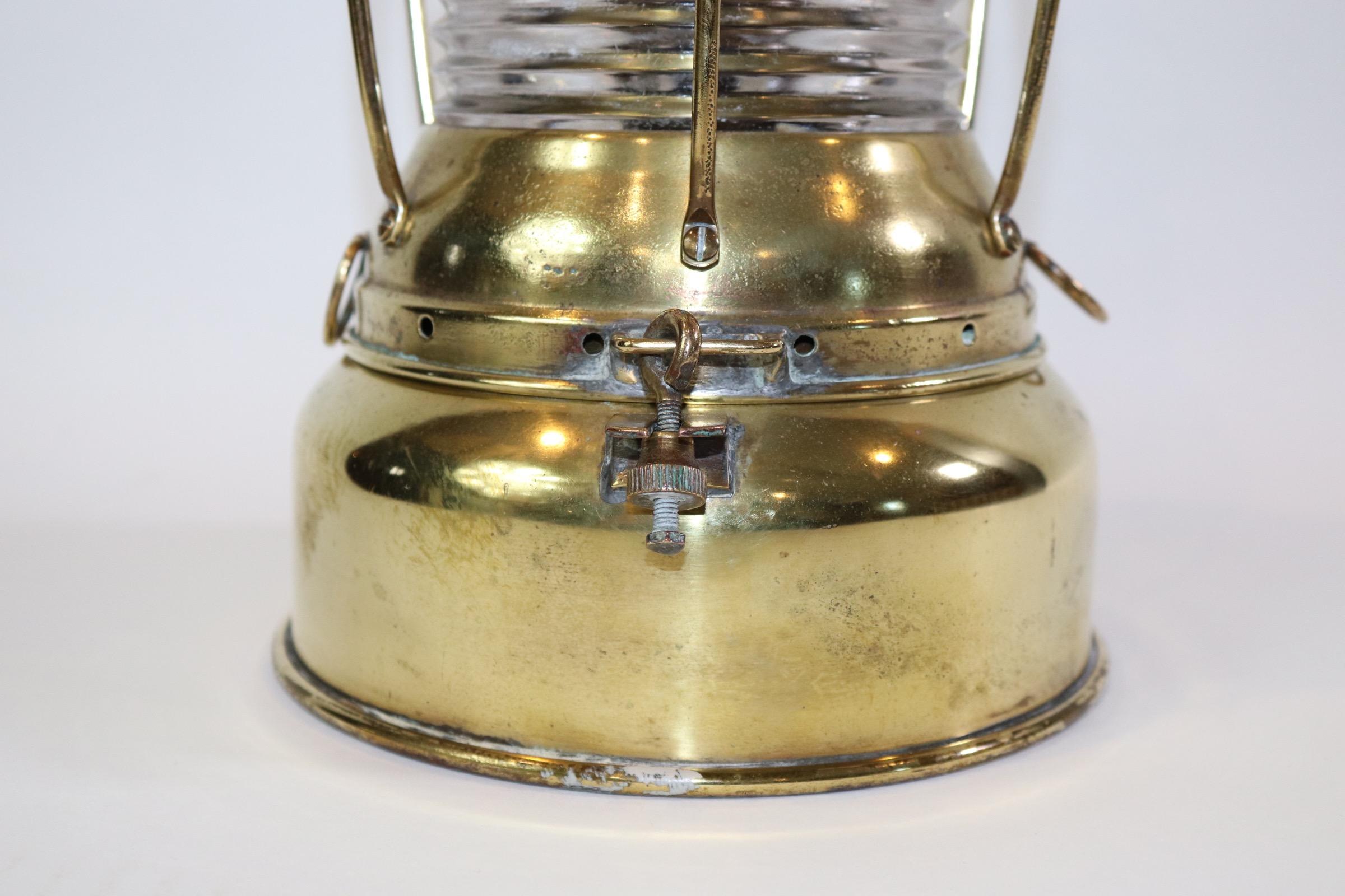 Mid-20th Century Perko 8 Day Brass Anchor Lantern