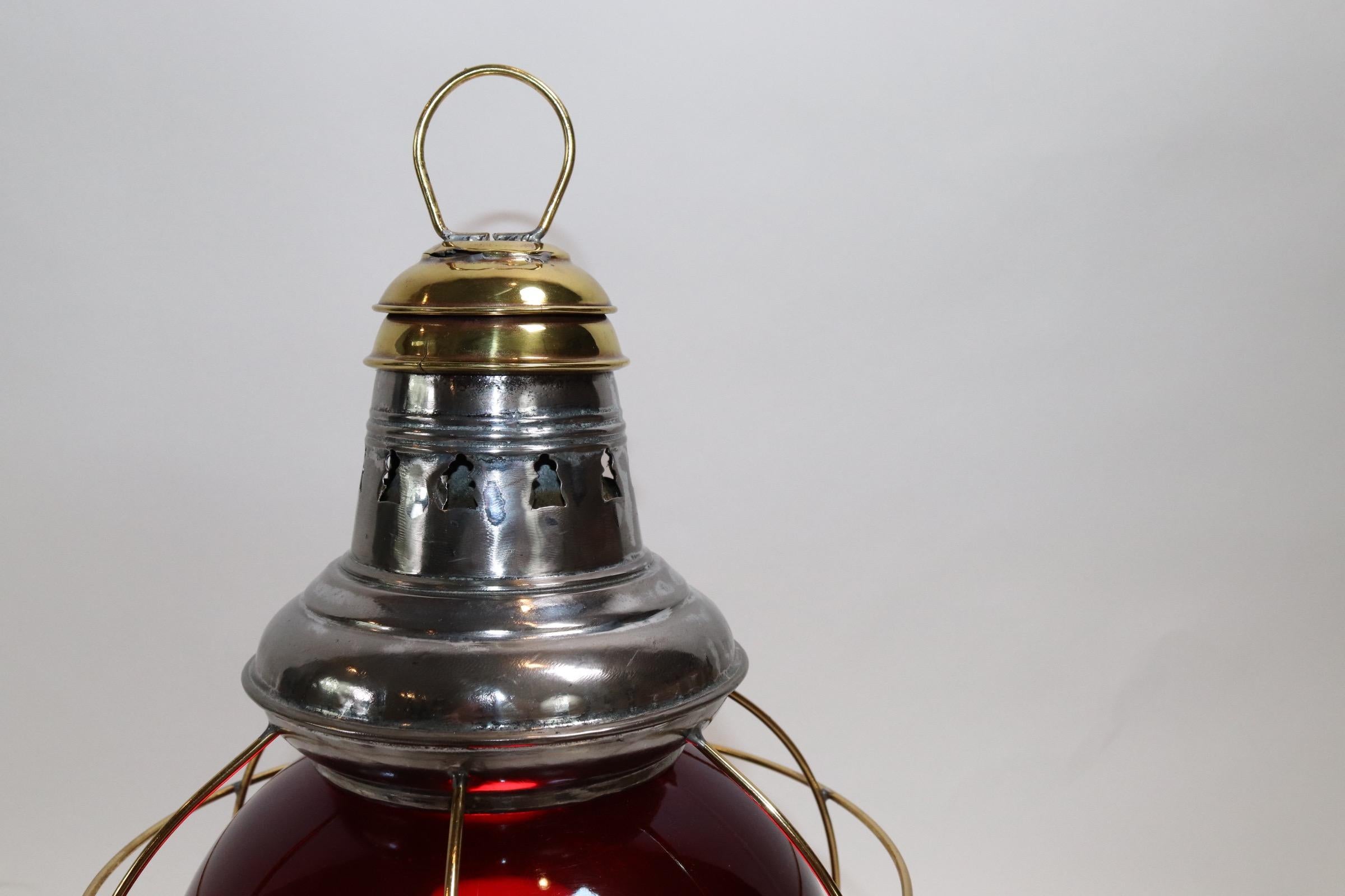 Perko Red Onion Ships Lantern In Good Condition In Norwell, MA