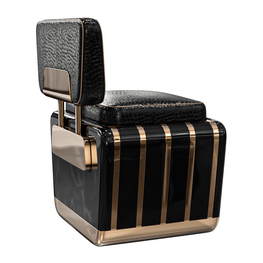Chaise Perla XCIII, ensemble de huit, avec détails en bronze, faite à la main, Istanbul en vente 1
