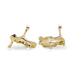 Perla - Portatovaglioli in ottone con raffinati dettagli di perle