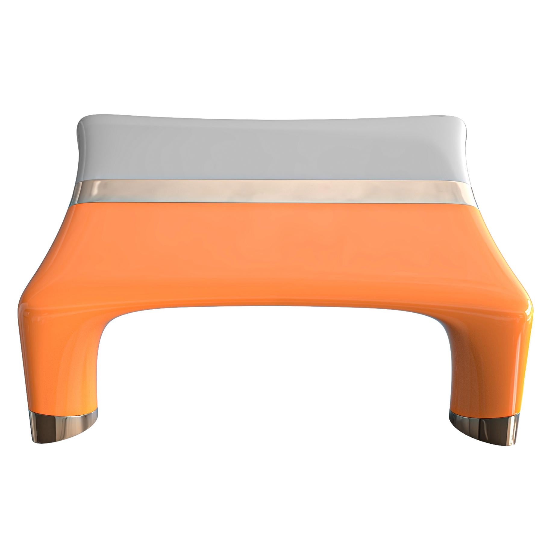 Table basse Perla avec détails en acier inoxydable et bronze, faite à la main, Istanbul en vente 2