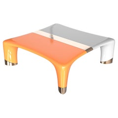 "Perla" Coffee Table with Stainless Steel and Bronze Details, Handmade, Istanbul