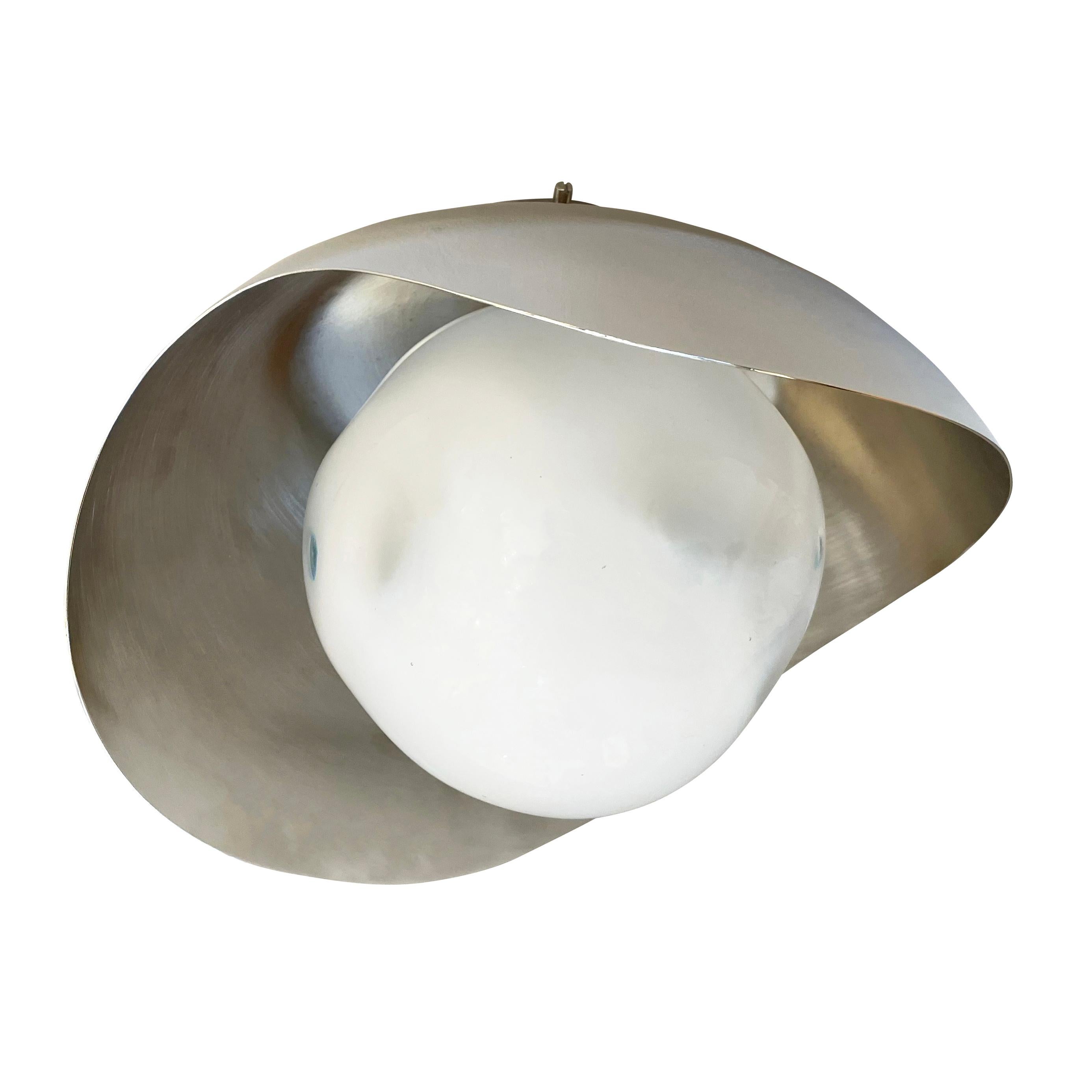 Einbau-Deckenleuchte Perla von Gaspare Asaro-Nickel Version (Organische Moderne) im Angebot