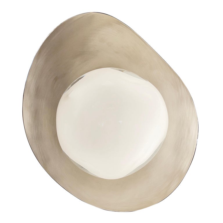Perla Flushmount Ceiling Light by Form A-Nickel Version In New Condition For Sale In New York, NY