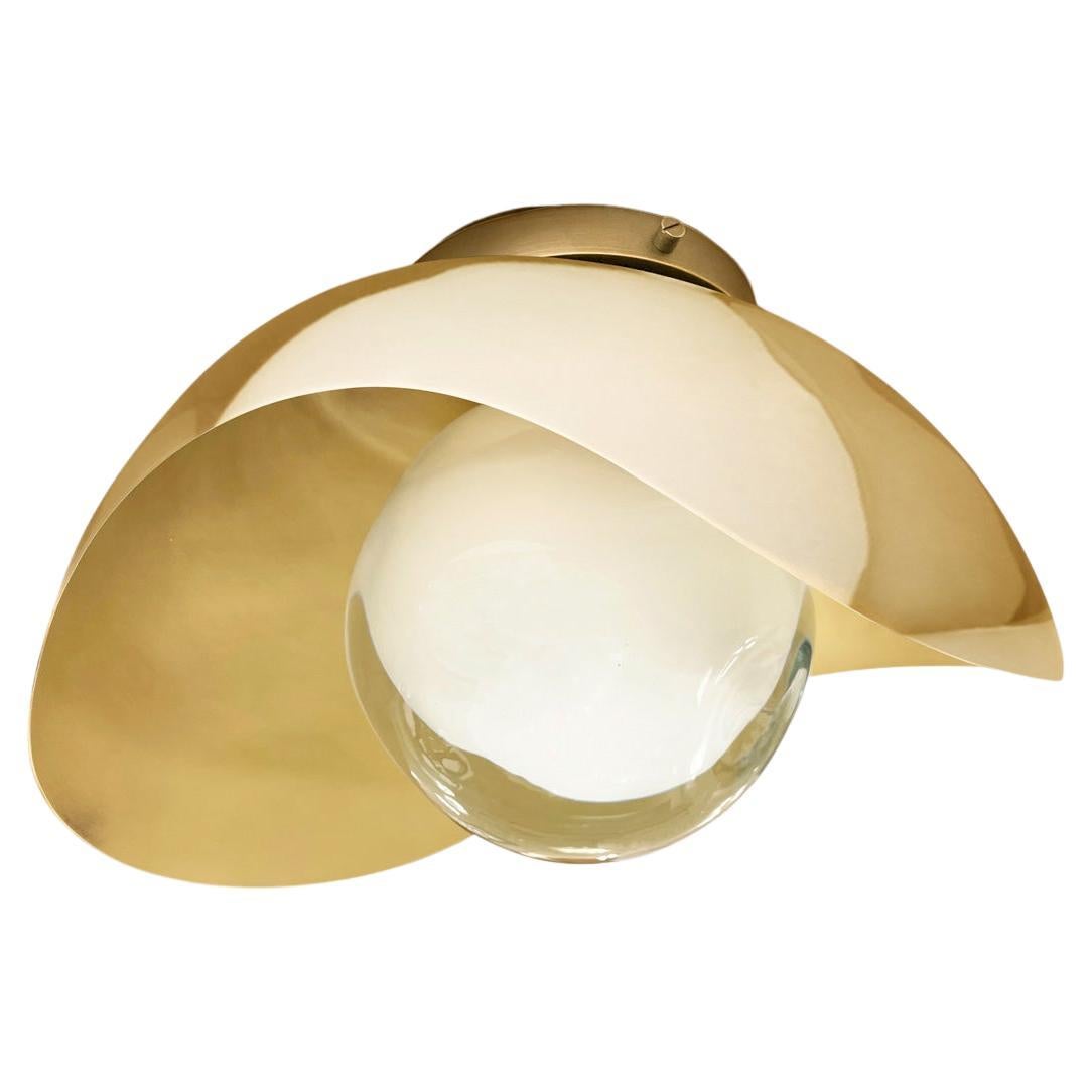 Perla Flushmount Ceiling Light by Gaspare Asaro-Brass Finish For Sale