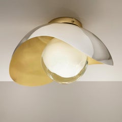 Perla Flushmount Ceiling Light by Gaspare Asaro-Satin Brass/Polished Nickel