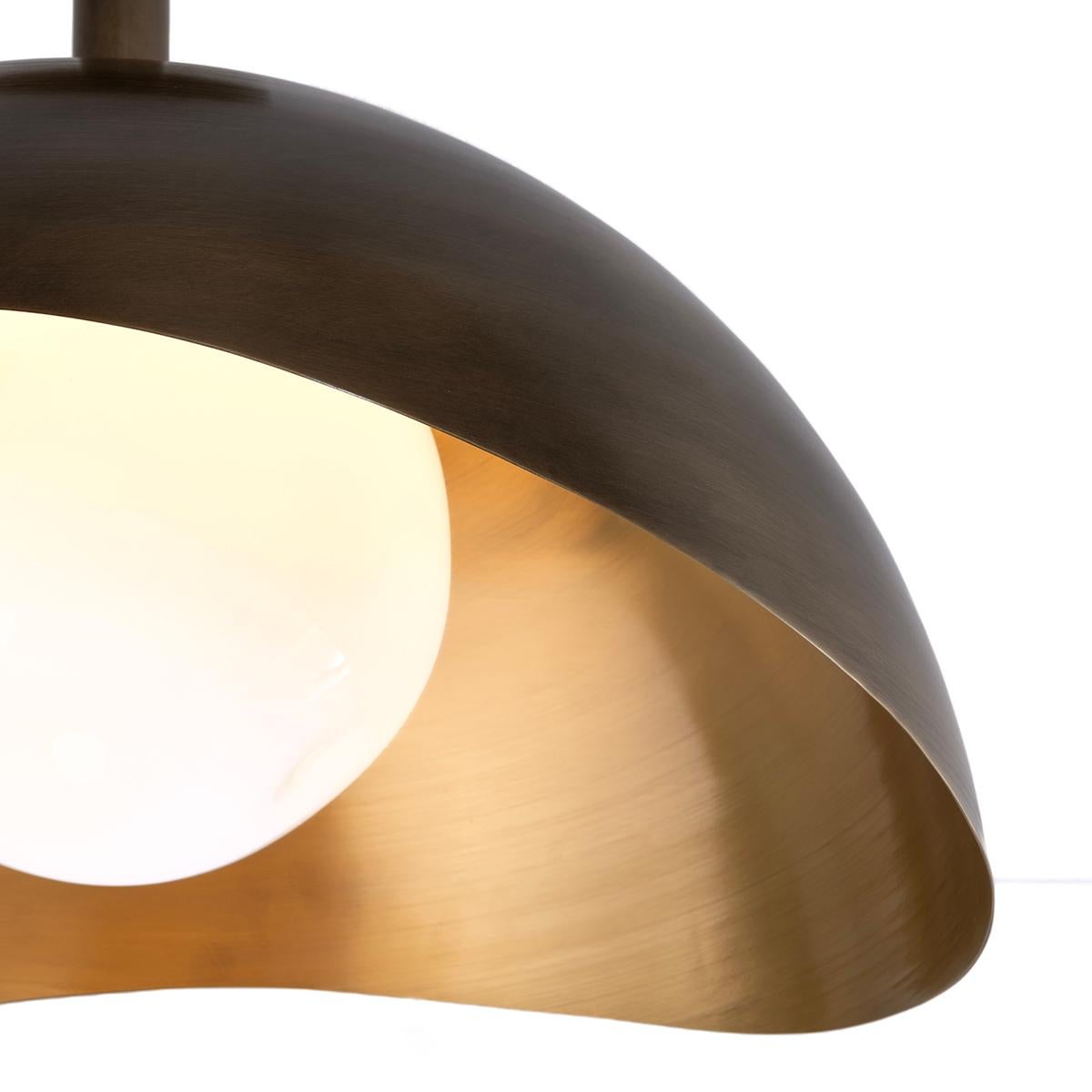 Perla Grande Ceiling Light - Copper Interior and Enamel Exterior For Sale 5