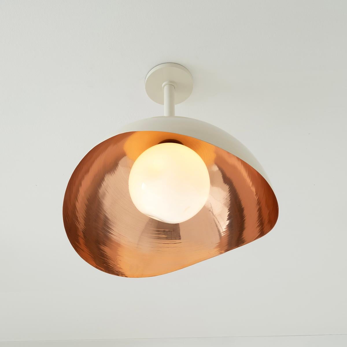 Modern Perla Grande Ceiling Light - Copper Interior and Enamel Exterior For Sale