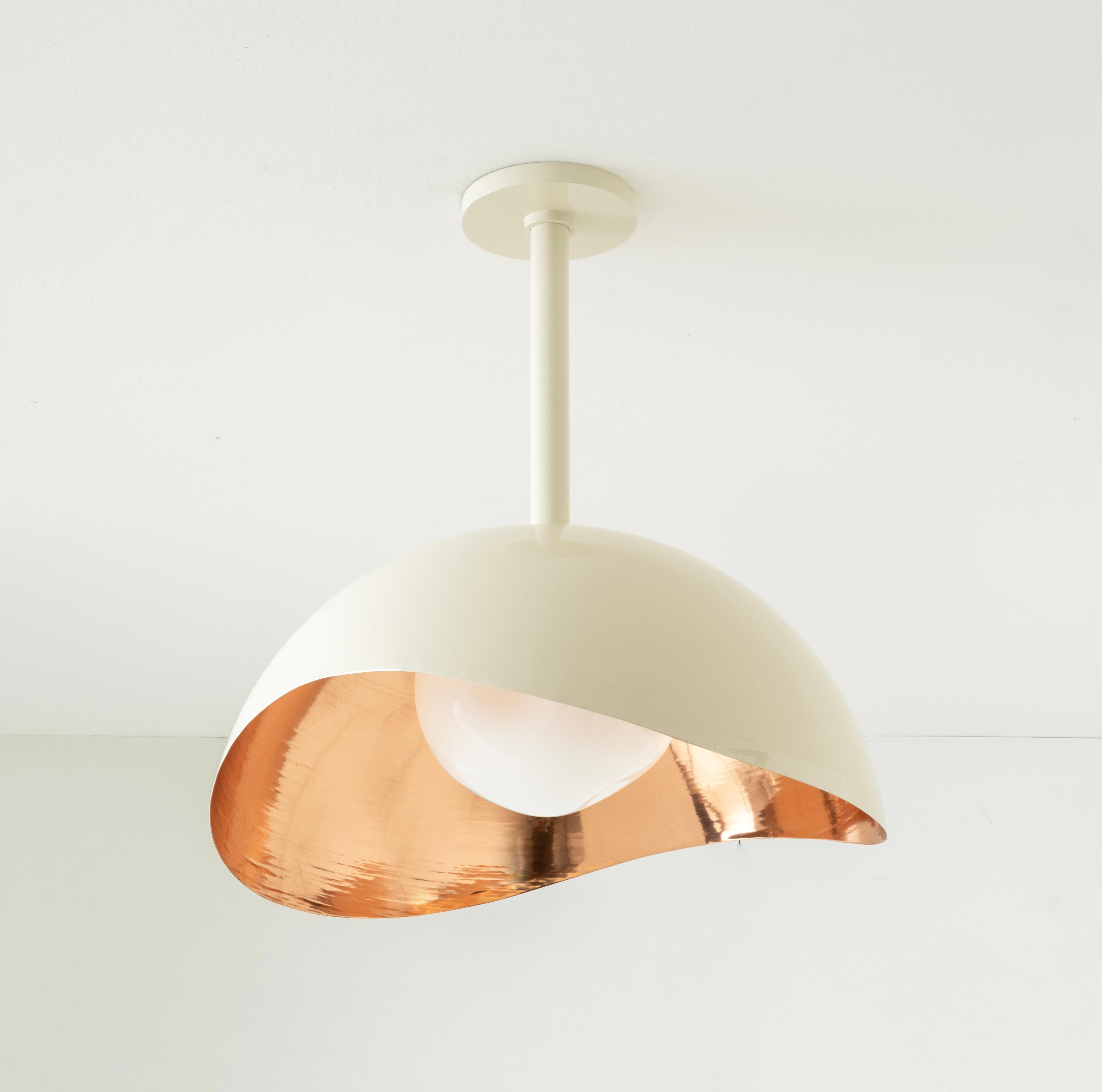 Perla Grande Ceiling Light - Copper Interior and Enamel Exterior In New Condition For Sale In New York, NY