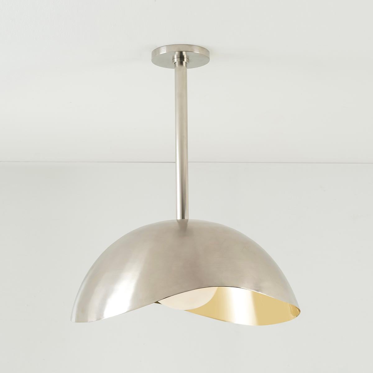 Contemporary Perla Grande Ceiling Light - Polished Brass Interior and Satin Nickel Exterior For Sale