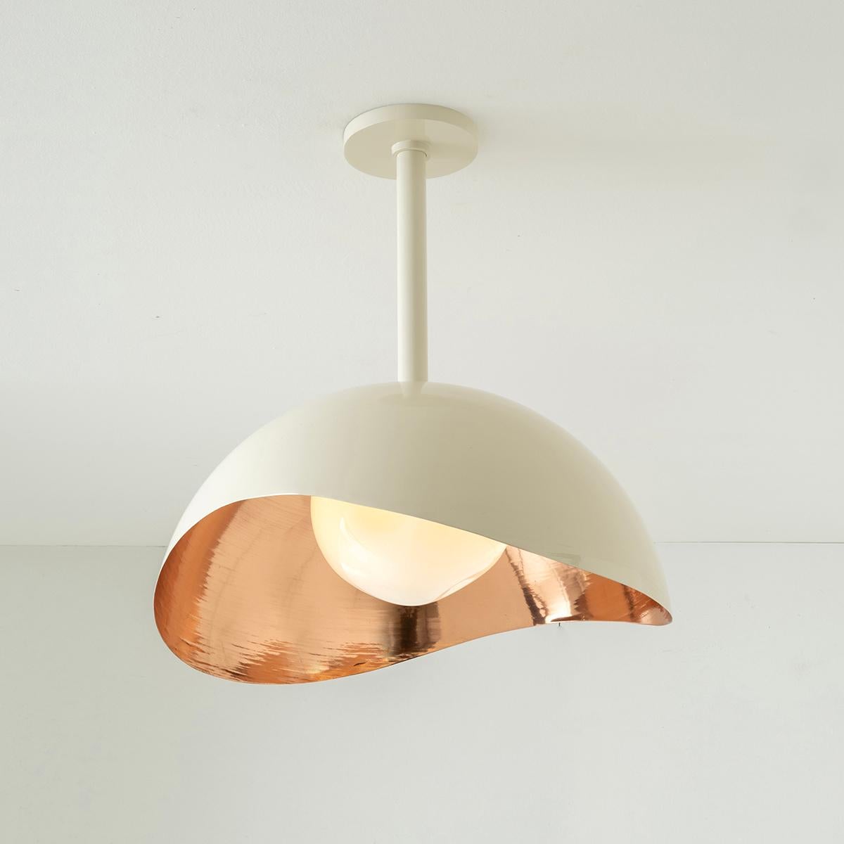 Perla Grande Ceiling Light - Polished Brass Interior and Satin Nickel Exterior In New Condition For Sale In New York, NY