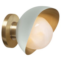 Perla Mini Wall Light by Gaspare Asaro. Acqua Lerici and Satin Brass Finish