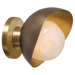 Perla Mini Wall Light by Gaspare Asaro. Bronze and Satin Brass Finish