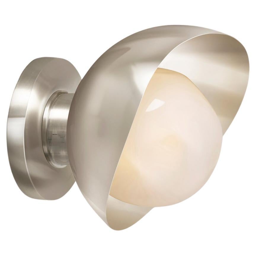 Perla Mini Wall Light by Gaspare Asaro. Nickel Finish For Sale