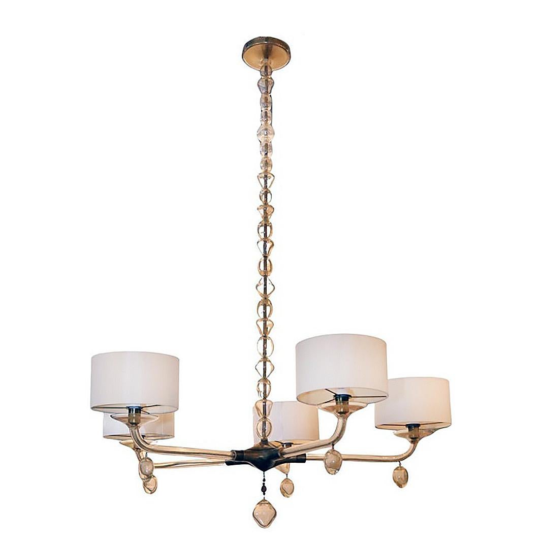 Perla Murano Glas Pagani Collection Kronleuchter, Baker Möbel, Gold infundiert (Italienisch) im Angebot