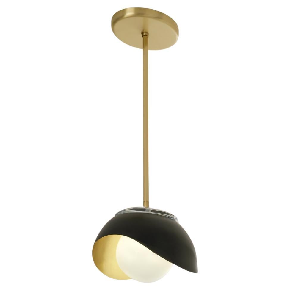 Perla Pendant by Gaspare Asaro-Black and Satin Brass For Sale