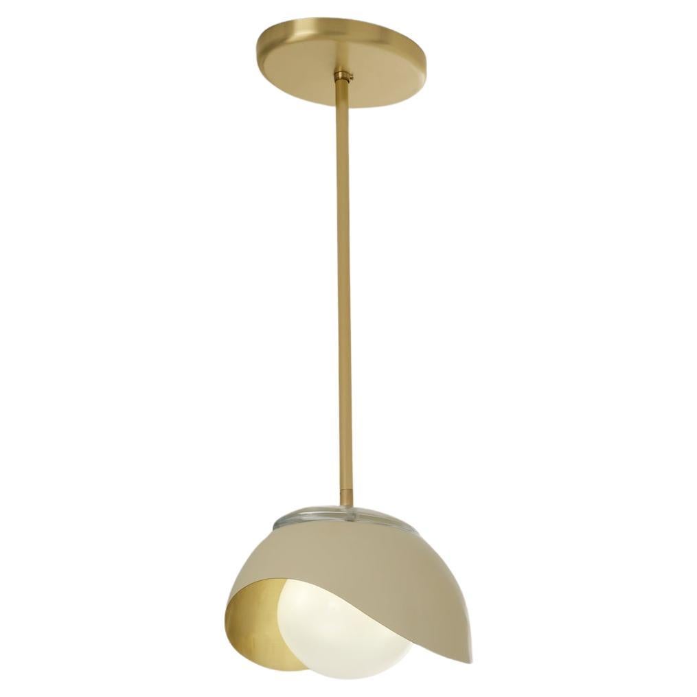 Perla Pendant by Gaspare Asaro-White and Satin Brass  For Sale
