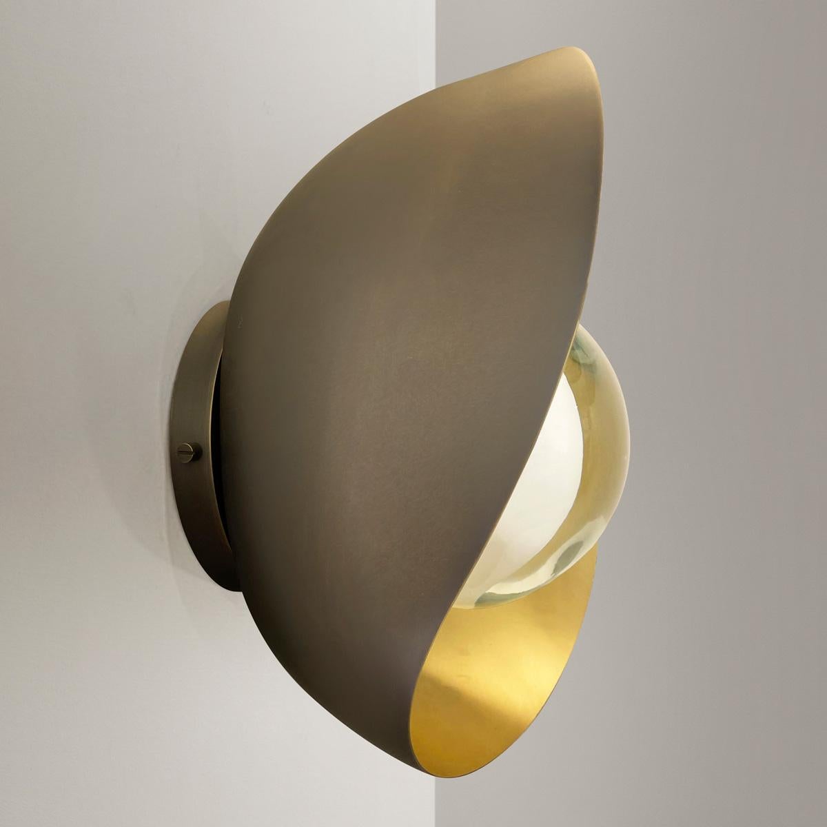 Organic Modern Perla Wall Light by Gaspare Asaro-Satin Brass/Bronze Finish For Sale