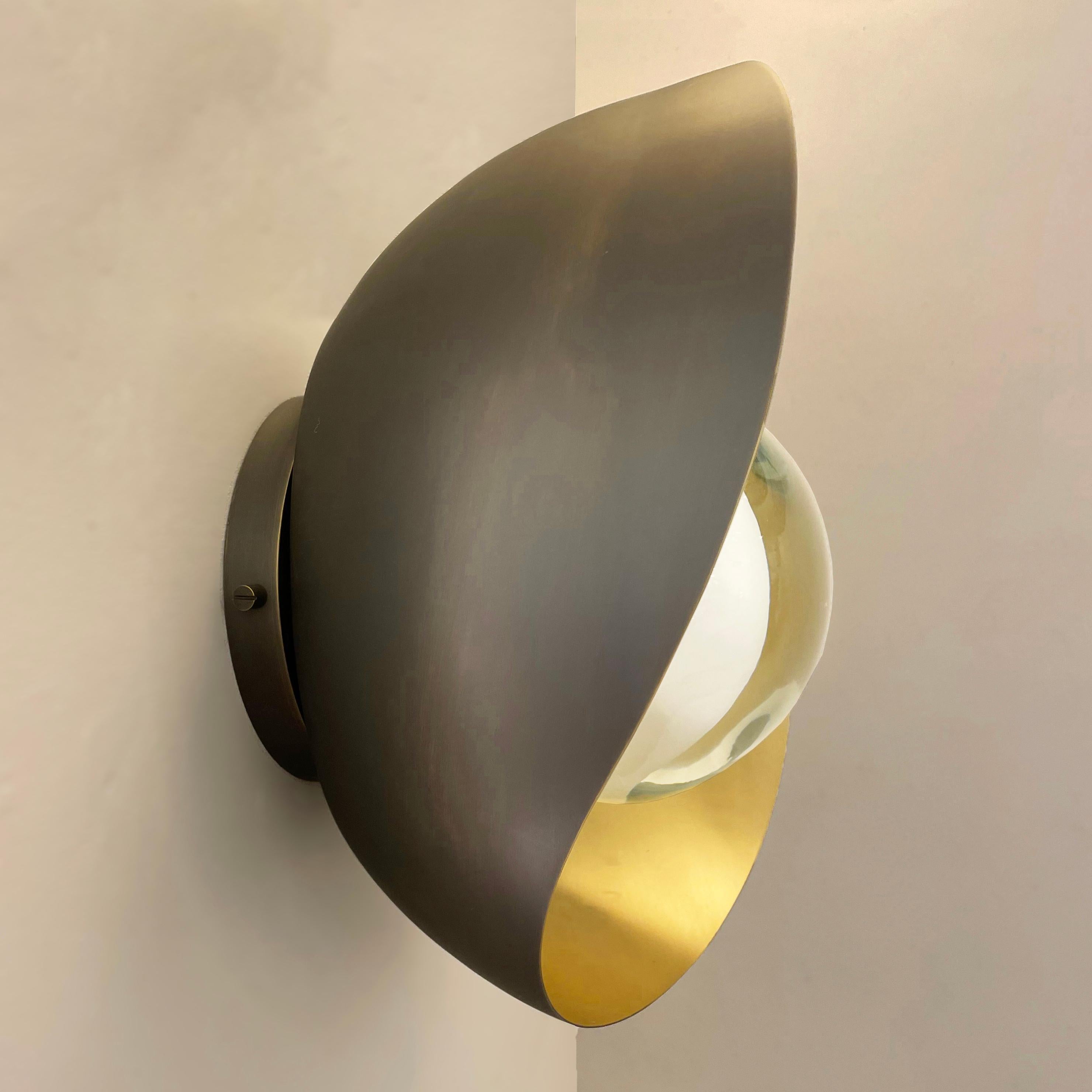 Contemporary Perla Wall Light by Gaspare Asaro-Satin Brass/Bronze Finish For Sale