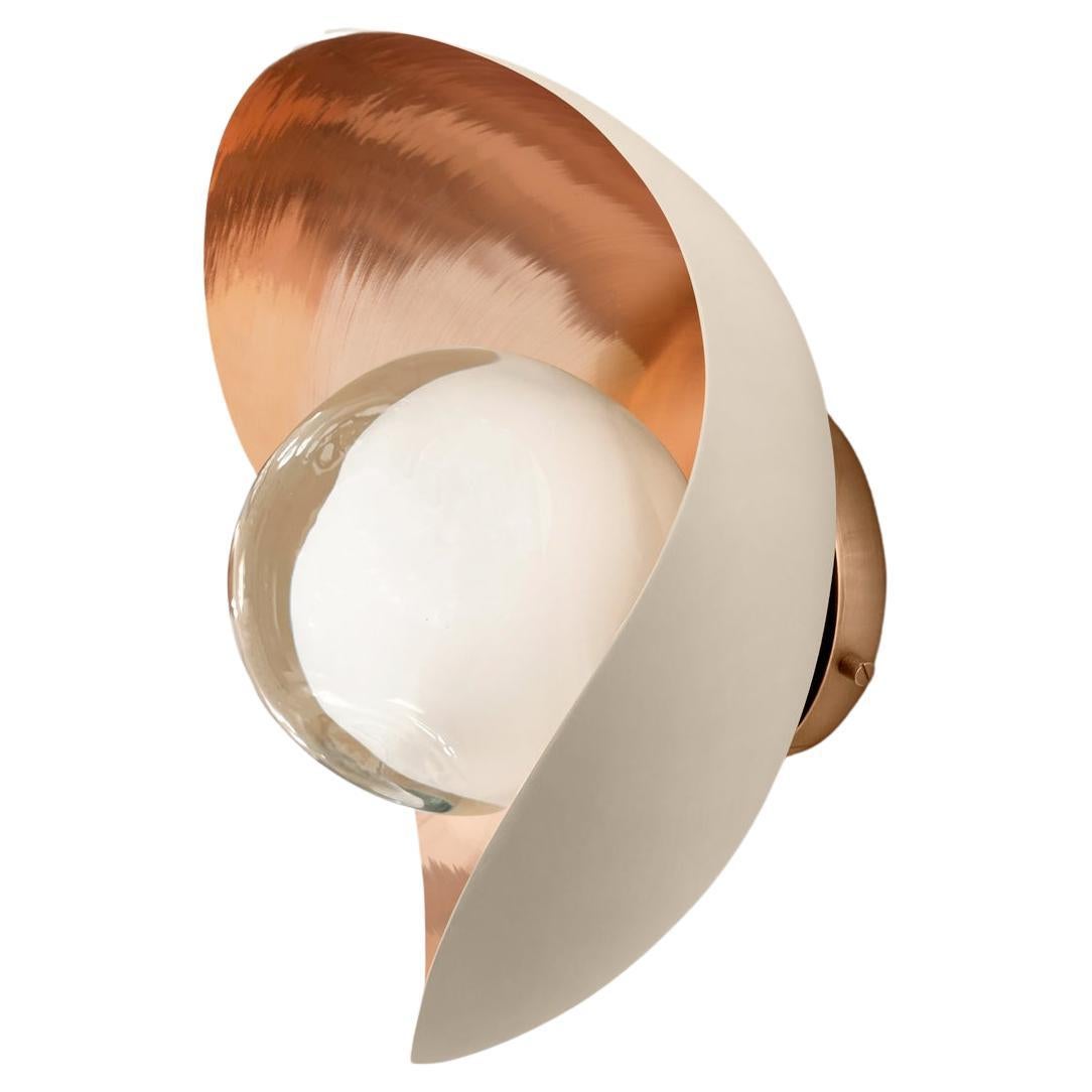 Perla Wall Light by Gaspare Asaro-Polished Copper and Sand White Finish