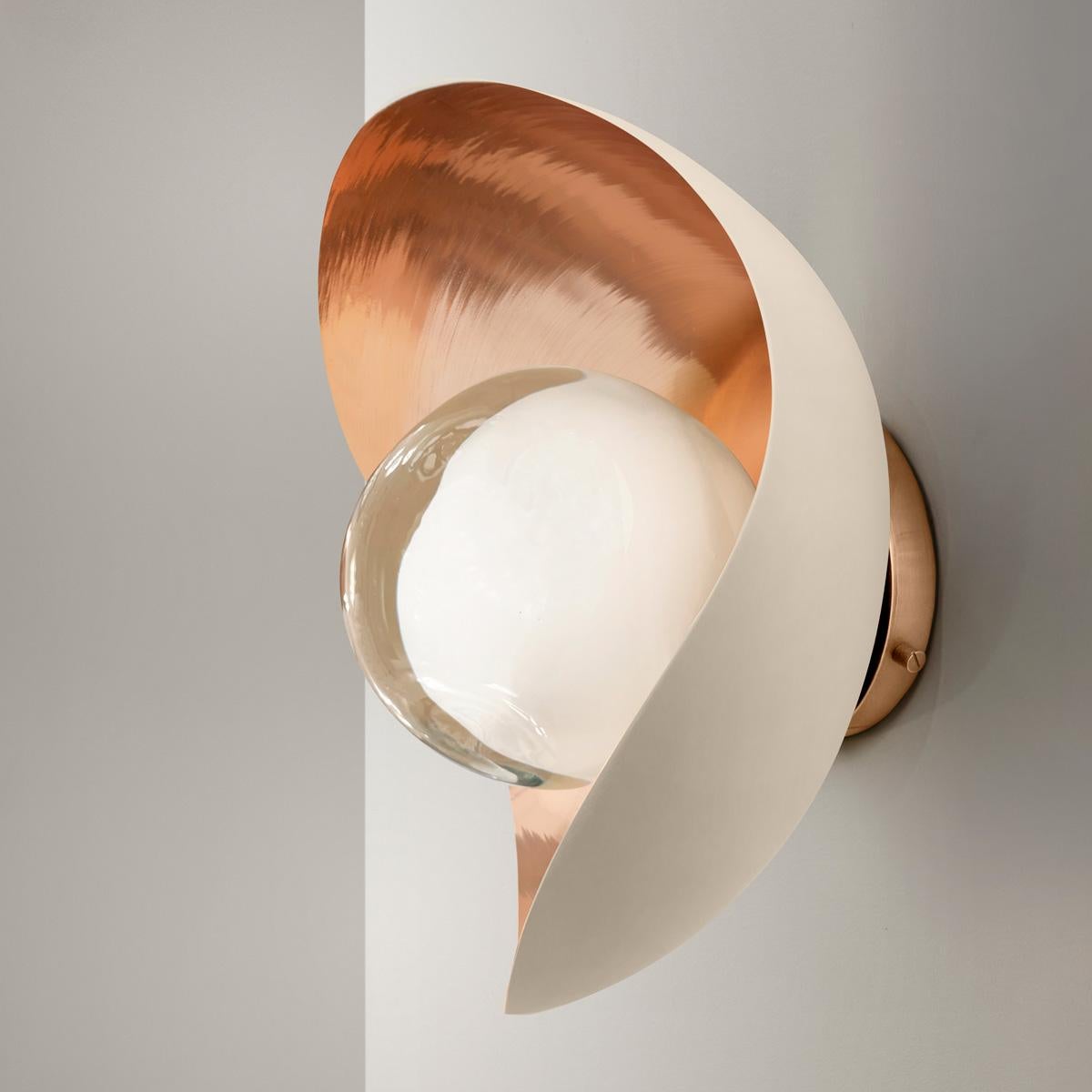 Perla Wall Light by Gaspare Asaro-Satin Brass/Polished Nickel Finish For Sale 4
