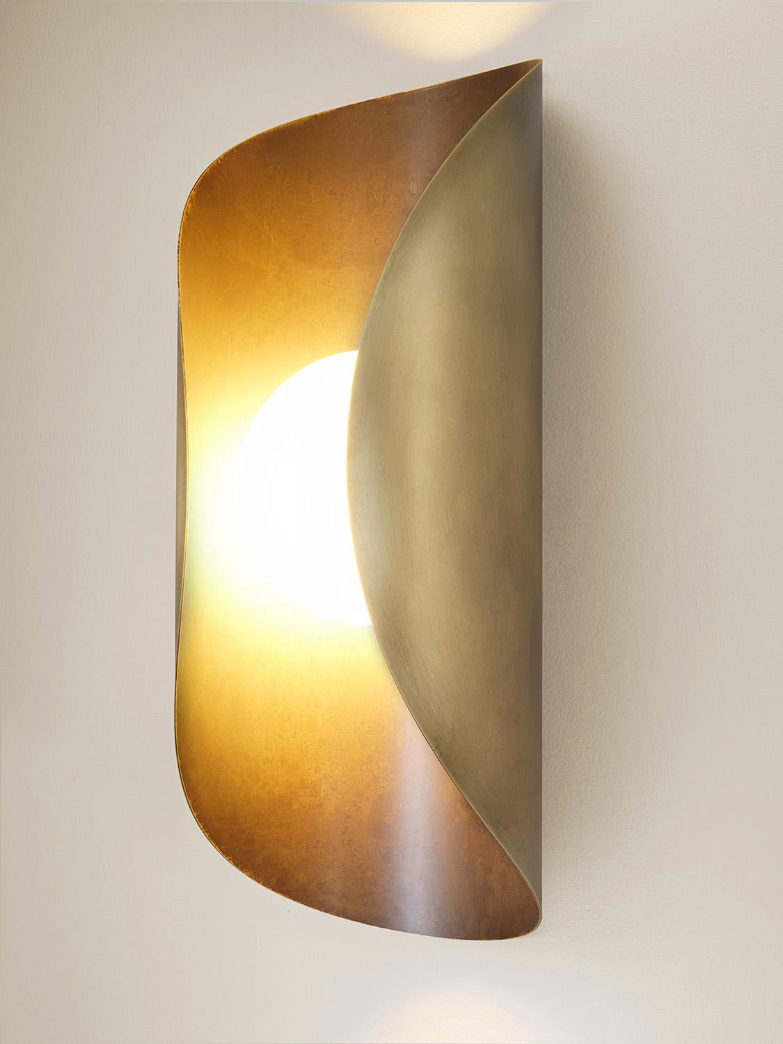 American Perla Wall Sconce in Dark Bronze, Brass and Glass by Blueprint Lighting For Sale