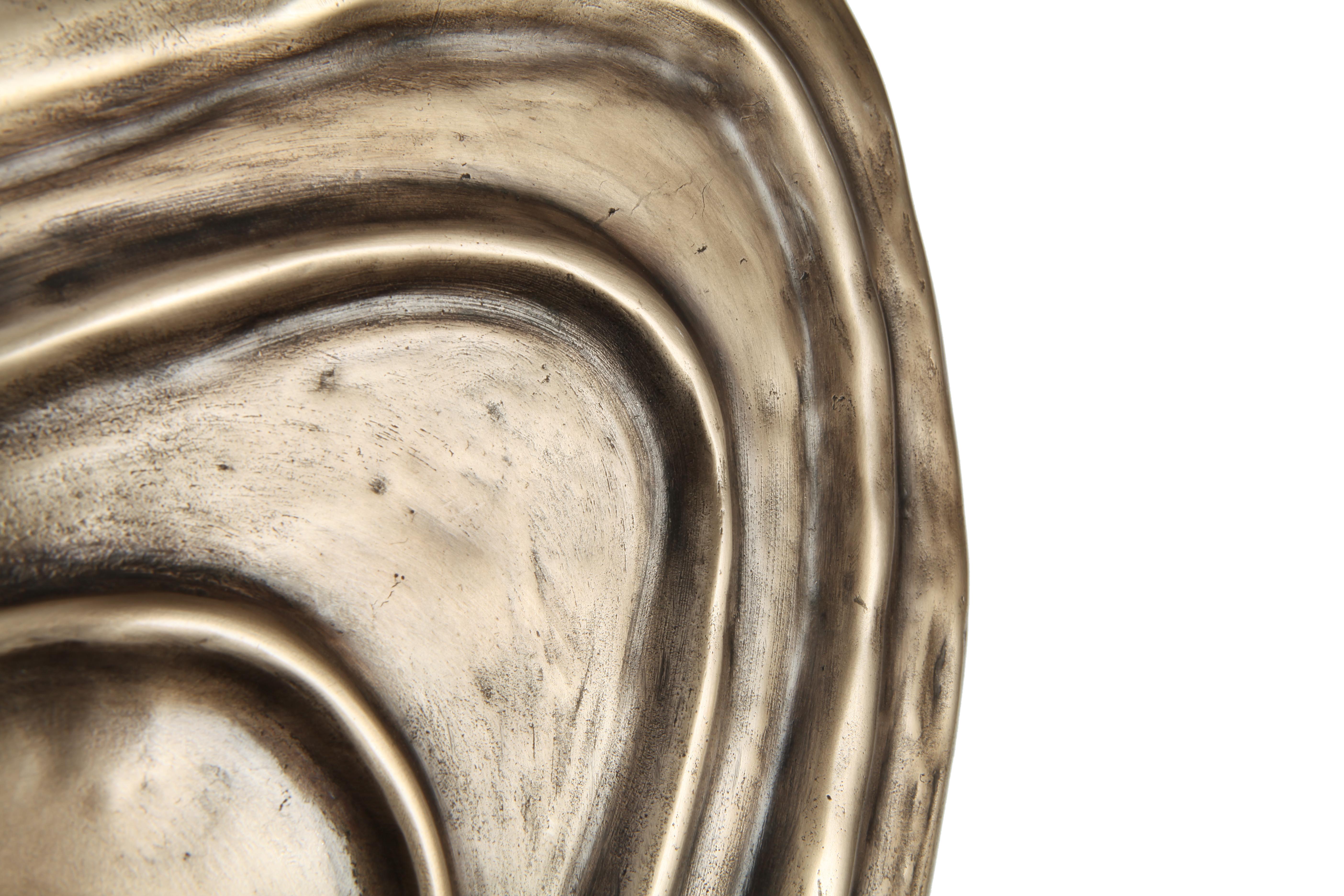 Aplique de Pared Perla en Bronce Fundido Patinado con Orbe de Alabastro en venta 3