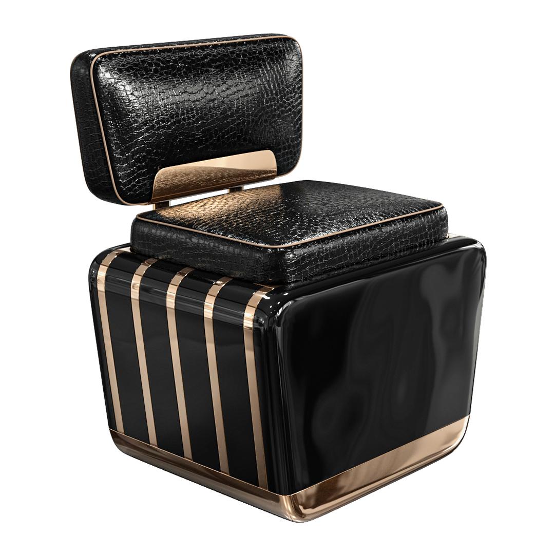 Stuhl „Perla XCIII“, achtteilig, mit Bronzedetails, handgefertigt, Istanbul (Türkisch) im Angebot