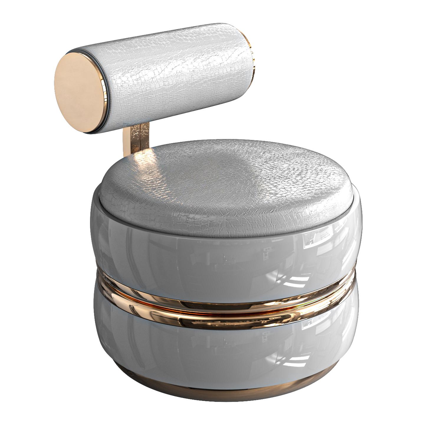 „Perla XLIX“ Stuhl, achtteilig, mit Bronze und maßgeschneidertem Leder, Istanbul (Türkisch) im Angebot