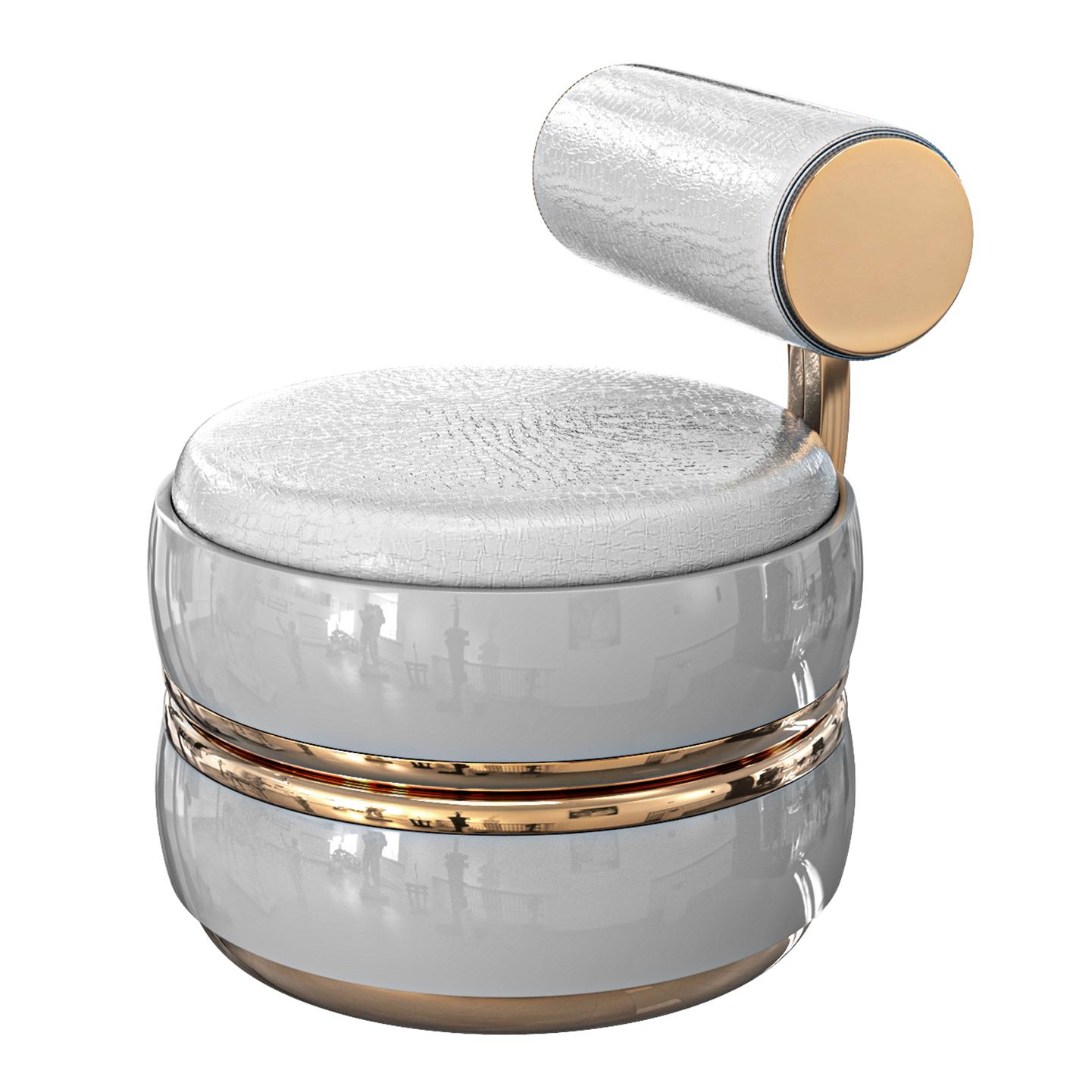 Stuhl „Perla XLIX“ mit Bronze und maßgeschneidertem Leder, Istanbul im Angebot 4