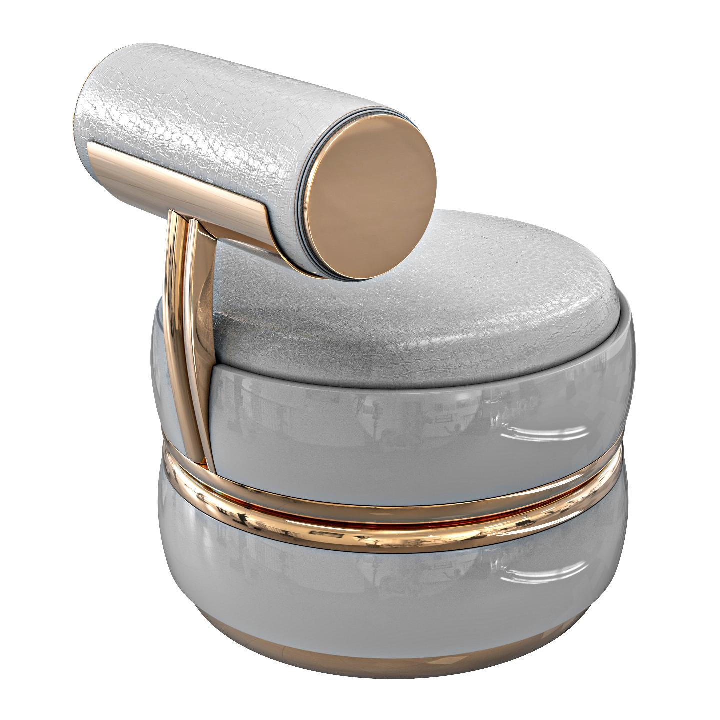 Stuhl „Perla XLIX“ mit Bronze und maßgeschneidertem Leder, Istanbul im Angebot 6