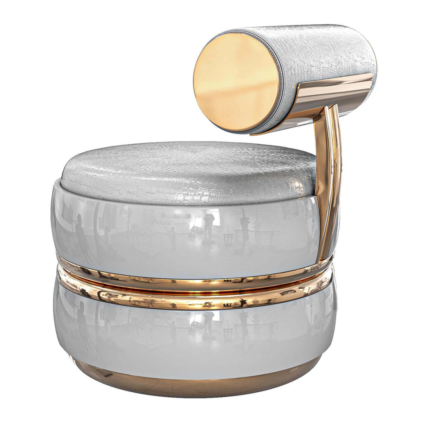 Stuhl „Perla XLIX“ mit Bronze und maßgeschneidertem Leder, Istanbul im Angebot 7