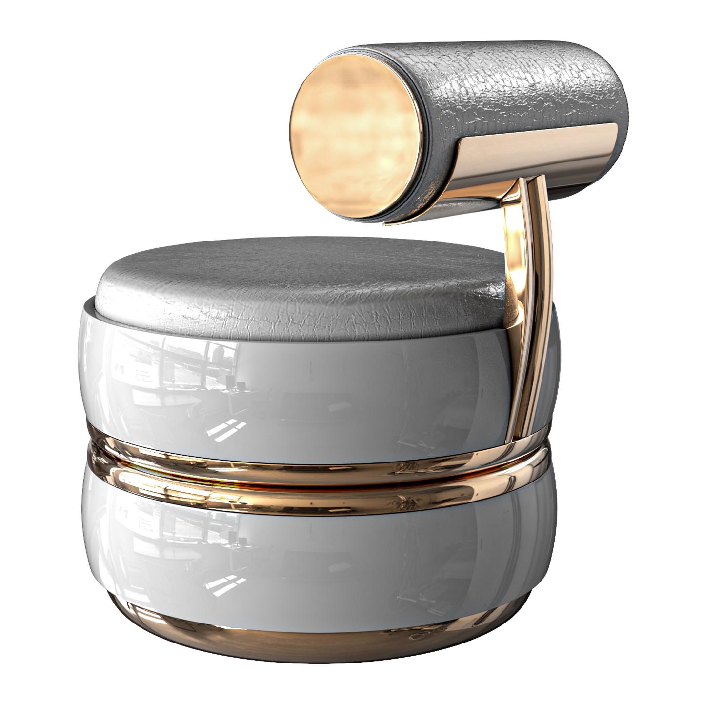 Stuhl „Perla XLIX“ mit Bronze und maßgeschneidertem Leder, Istanbul im Angebot 8