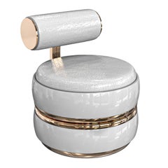 "Perla XLIX" Chair with Bronze and Tailor Made Leather, Istanbul