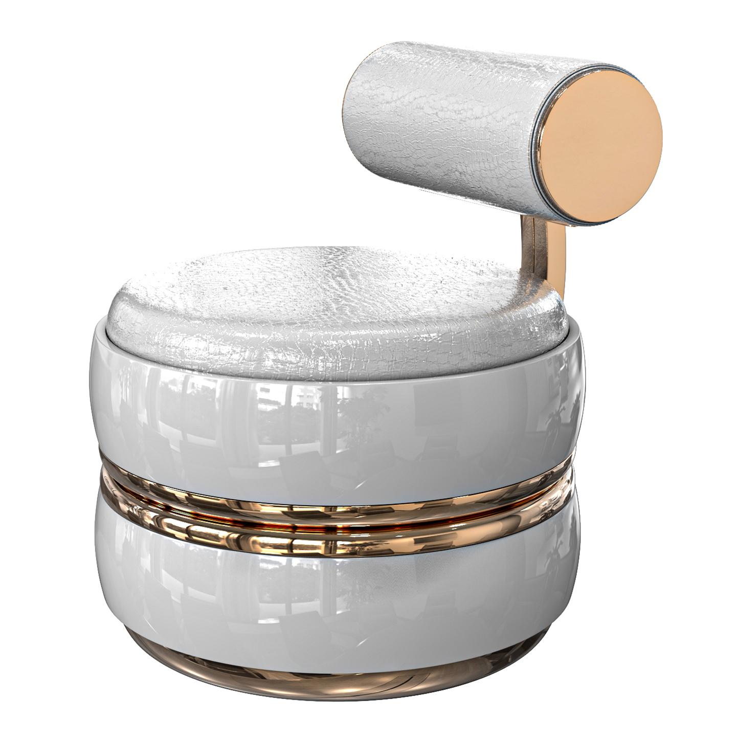 Stuhl „Perla XLIX“ mit Bronze und maßgeschneidertem Leder, Istanbul (Türkisch) im Angebot